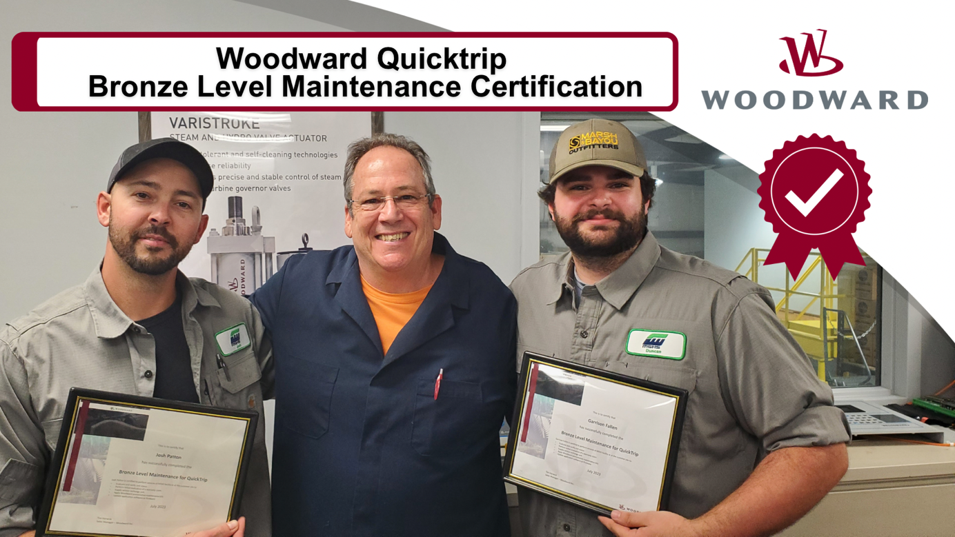 Woodward QuickTrip Bronze Level Maintenance Certification